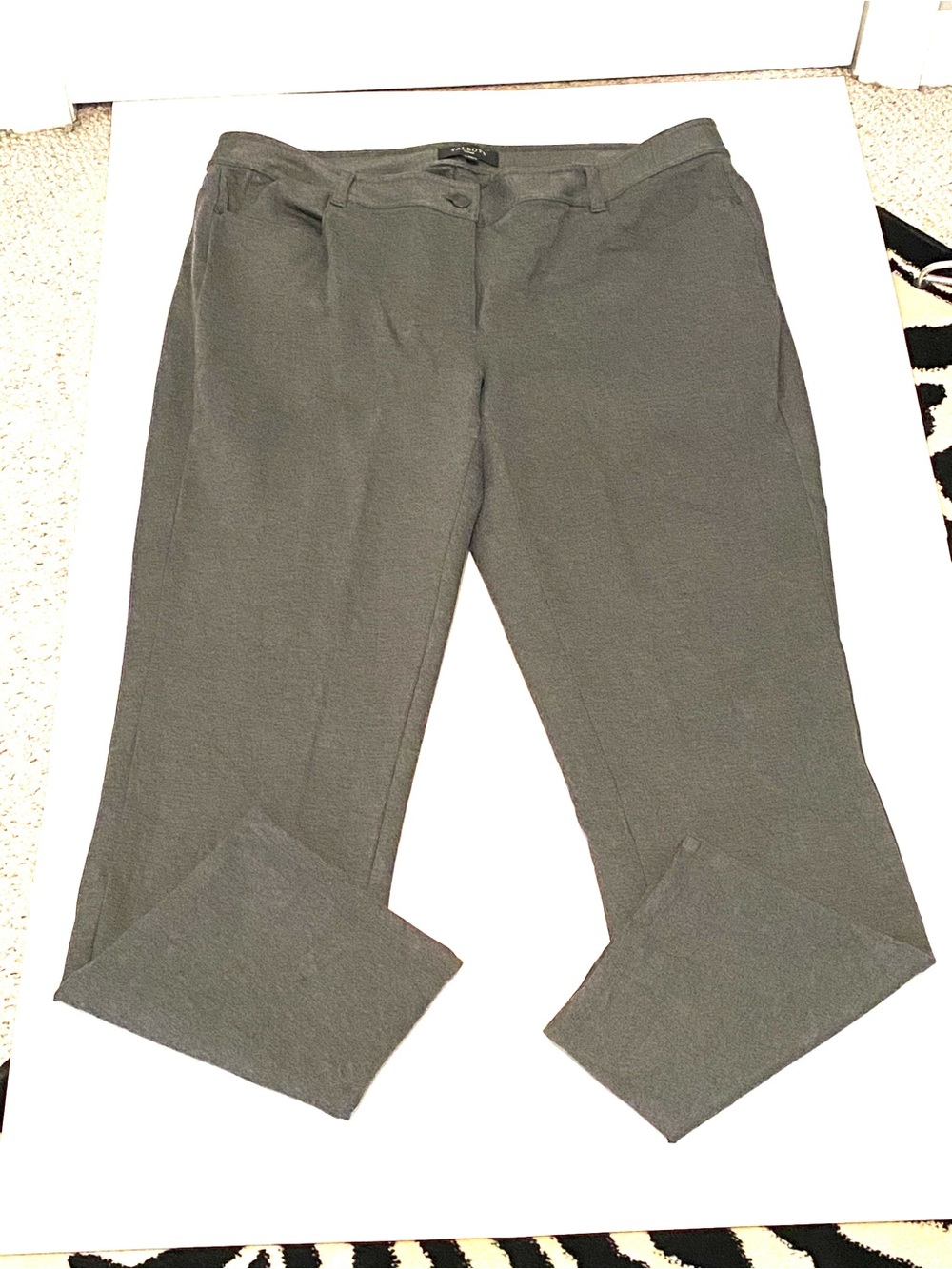 Talbots Woman Size 16W Gray Straight Leg Dress Pants Career Stretch 202